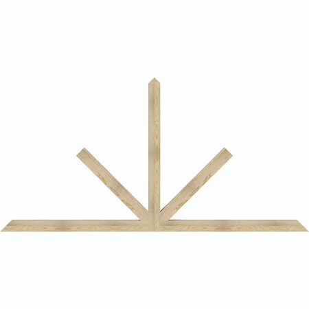 Ekena Millwork Saratoga Rough Sawn Timber Gable Bracket, Douglas Fir, 108"W x 54"H x 4"D x 4"F, 12/12 Pitch GBW108X54X0404SAR00RDF